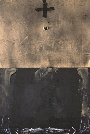 TAPIES ANTONI 1923-
MITJA HABIL - 2003 - 194x130 - MIXTA SOBRE MADERA
MADRID, GALERIA SOLEDAD LORENZO
MADRID