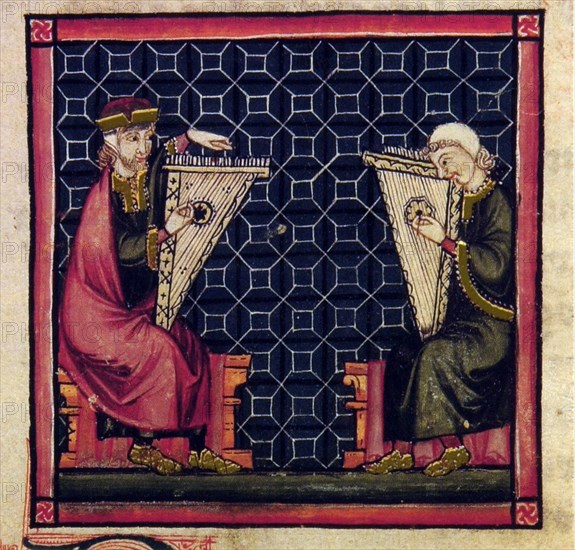 ALFONSO X EL SABIO 1221/84
D-M.B.I.2-CANTIGA DE STA MARIA-Nº40-F62V-CODICE DE LOS MUSICOS-DOS ROTAS
SAN LORENZO DEL ESCORIAL, MONASTERIO-BIBLIOTECA
MADRID
This image is not downloadable. Contact us for the high res.