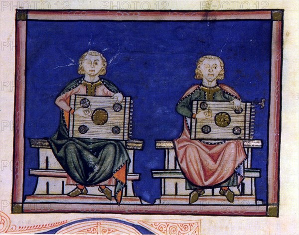 ALFONSO X EL SABIO 1221/84
D-M.B.I.2-CANTIGA DE STA MARIA-Nº80-F96V-CODICE DE LOS MUSICOS-SALTERIOS RECTANGULARES-
SAN LORENZO DEL ESCORIAL, MONASTERIO-BIBLIOTECA
MADRID
This image is not downloadable. Contact us for the high res.