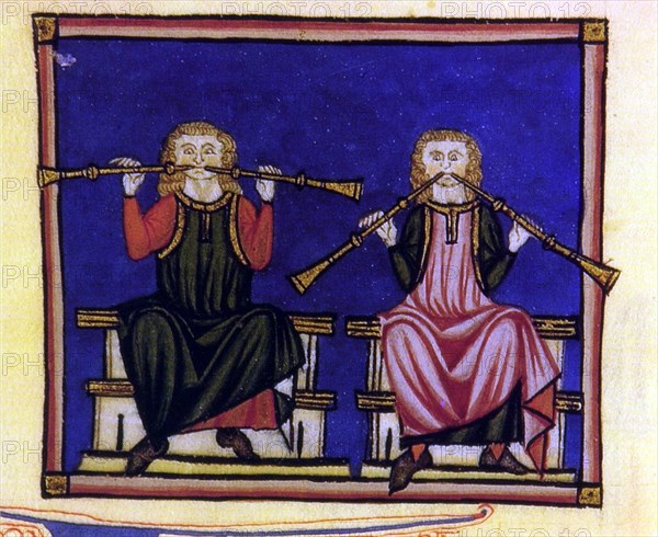 ALFONSO X EL SABIO 1221/84
D-M.B.I.2-CANTIGA DE STA MARIA-Nº360-F323V-CODICE DE LOS MUSICOS-TROMPETAS PEQUEÑAS-S XIII
SAN LORENZO DEL ESCORIAL, MONASTERIO-BIBLIOTECA
MADRID
This image is not downloadable. Contact us for the high res.