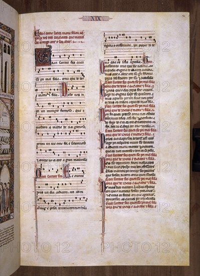 ALFONSO X EL SABIO 1221/84
MTI1-CANTIGA STA MARIA Nº19-F31R-TEXTO-ESTROFA EN VERSO GALAICO PORTUGUES-S XIII
SAN LORENZO DEL ESCORIAL, MONASTERIO-BIBLIOTECA
MADRID
This image is not downloadable. Contact us for the high res.
