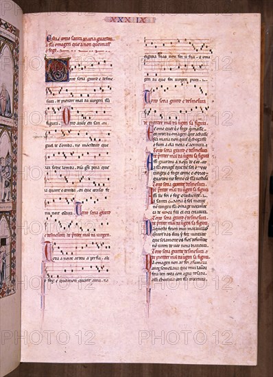 ALFONSO X EL SABIO 1221/84
MTI1-CANTIGA STA MARIA Nº39-F58R-TEXTO-ESTROFA EN VERSO GALAICO PORTUGUES-S XIII
SAN LORENZO DEL ESCORIAL, MONASTERIO-BIBLIOTECA
MADRID