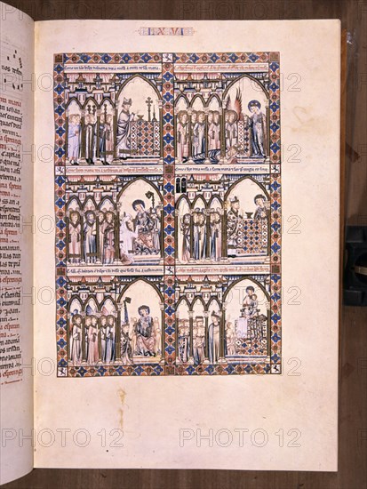 ALFONSO X EL SABIO 1221/84
MTI1-CANTIGA STA MARIA Nº66-F98R-VIRGEN HACE A OBISPO DECIR MISA EN AUVERGNE Y LE DA LA VESTIMENTA
SAN LORENZO DEL ESCORIAL, MONASTERIO-BIBLIOTECA
MADRID