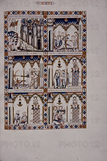 ALFONSO X EL SABIO 1221/84
MTI1-CANTIGA STA MARIA Nº126-F179R-LA VIRGEN SANA A UN HOMBRE EN ELCHE DE UNA SAETADA EN EL ROSTRO
SAN LORENZO DEL ESCORIAL, MONASTERIO-BIBLIOTECA
MADRID
This image is not downloadable. Contact us for the high res.