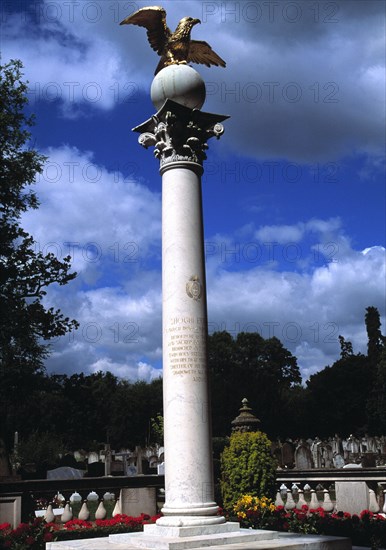 Shrine to Shoghi Effendi, grandson of the founder of the Baha`i faith, Southgate cemetery north London