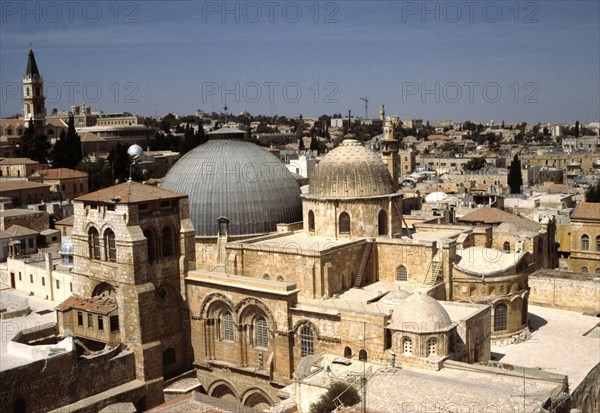 Vue de Jérusalem Est, avec la basilique du Saint Sépulcre