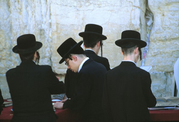 Orthodox Jews pray at the Western Wall in Jerusalem