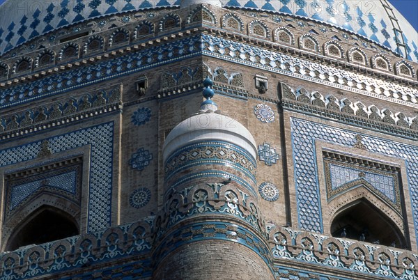 Tuiles décoratives au mausolée de Rukn-i 'Alam, dans la ville de Multan, au Pakistan