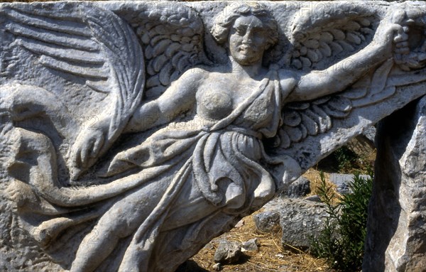 Bas-relief à Ephèse, Turquie, sculpture près de la fontaine