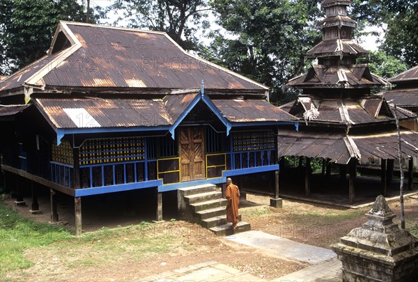 Buddhist monk resthouse for pilgrims Myanmar