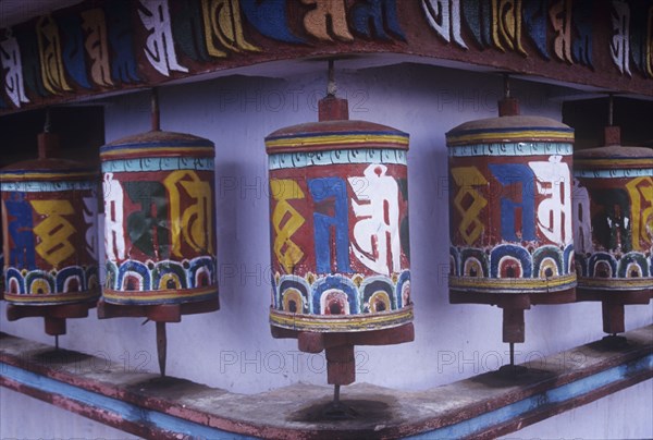 Buddhist prayer wheels Sikkim