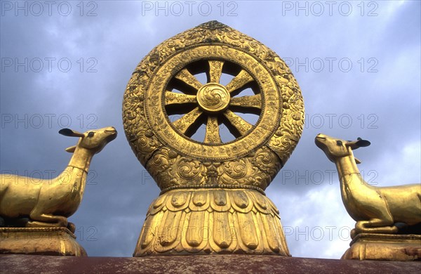 Dharma wheel on the roof of the Jokhang Temple
Lhasa Tibet