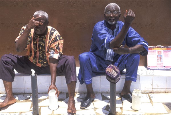 Muslims perform wudu before prayers at the Central Mosque in Accra Ghana