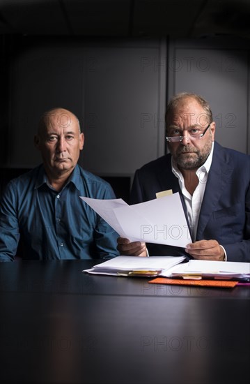 Loïc Sécher with his lawyer Eric Dupond-Moretti