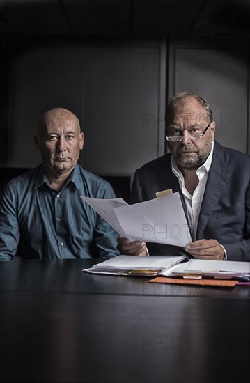 Loïc Sécher with his lawyer Eric Dupond-Moretti