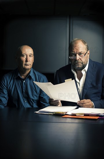 Loïc Sécher with his lawyer Eric Dupond-Moretti