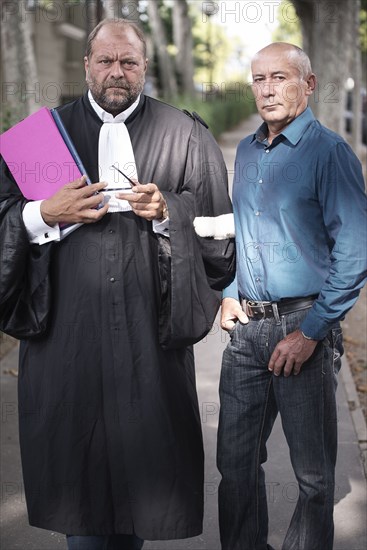 Loïc Sécher with his lawyer Eric Dupond-Moretti