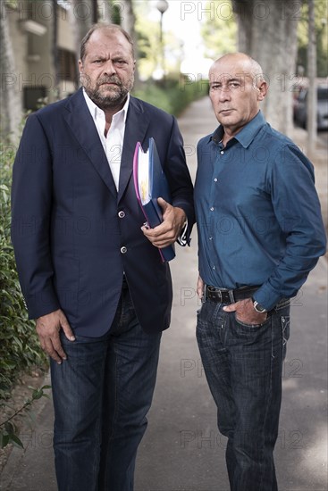 Loïc Sécher with his lawyer Eric Dupond-Moretti