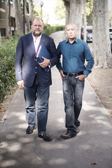 Loïc Sécher with his lawyer Eric Dupond-Moretti