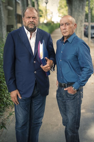 Loïc Sécher with his lawyer Eric Dupond-Moretti