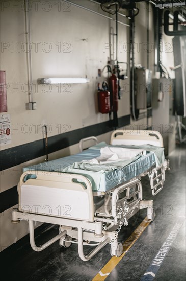 Empty corridors of a French public hospital, 2020