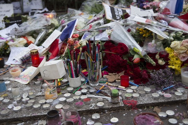 Hommage au lendemain de l'attentat de Charlie Hebdo, 2015