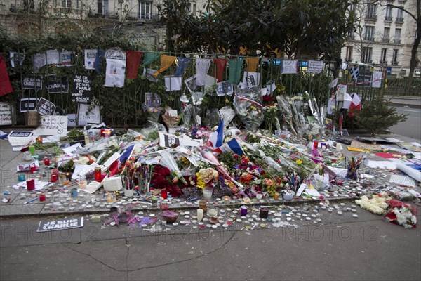 Hommage au lendemain de l'attentat de Charlie Hebdo, 2015