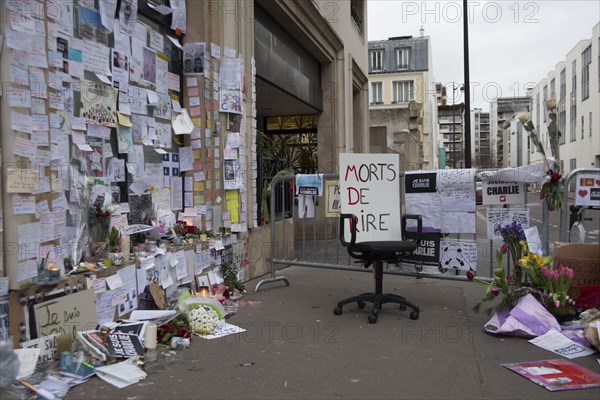 Hommage au lendemain de l'attentat de Charlie Hebdo, 2015