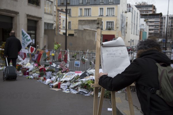 Hommage au lendemain de l'attentat de Charlie Hebdo, 2015