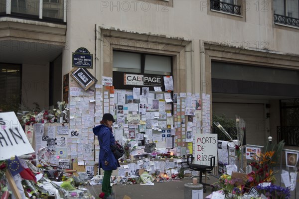 Hommage au lendemain de l'attentat de Charlie Hebdo, 2015