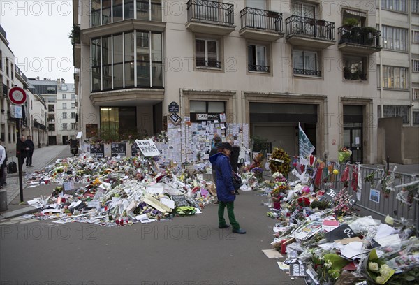 Hommage au lendemain de l'attentat de Charlie Hebdo, 2015