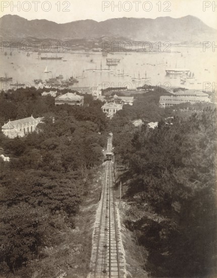 View of Hong Kong (China) taken from the funicular