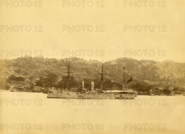 Battleship on the River of Pearls in Canton (China)