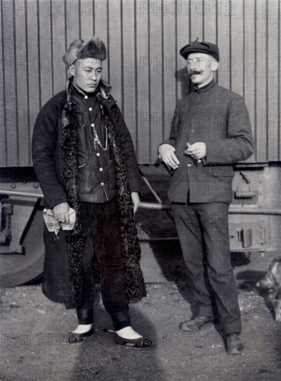 Chine, employé du chemin de fer français et ingénieur chinois