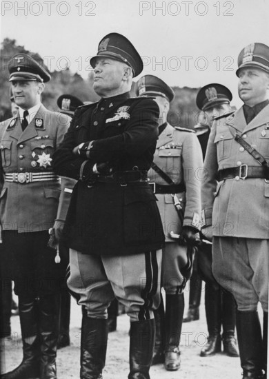 Benito Mussolini at the Olympic Stadium of the Forum, in Rome (1941)