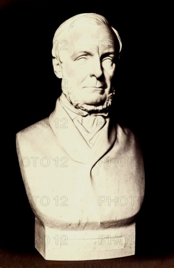 Portrait en buste en marbre de Henry Christy par Thomas Woolner