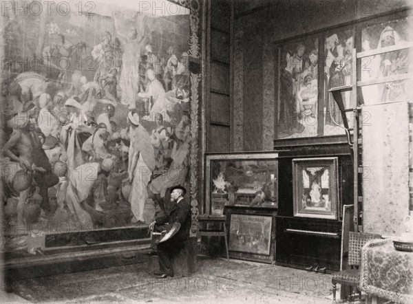 Pierre-Victor Galland dans son atelier