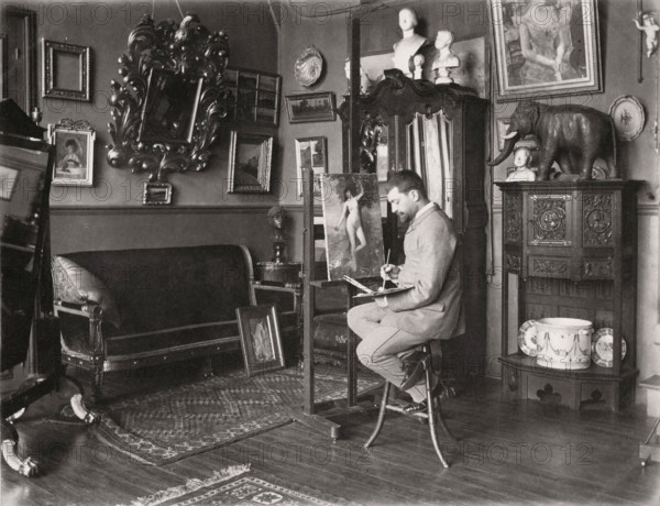 Henri Gervex dans son atelier