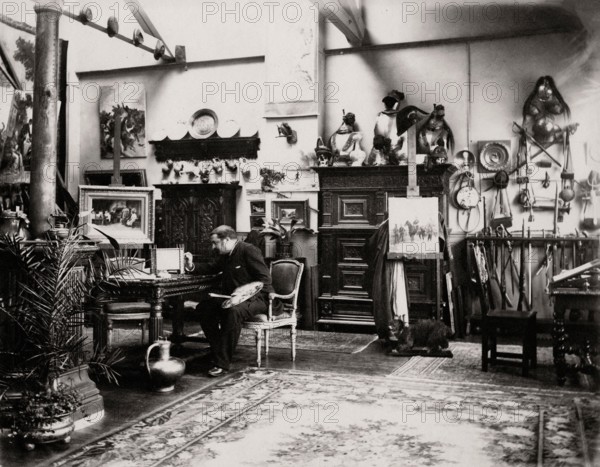 Paul Léon Jazet dans son atelier