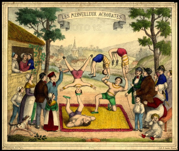 Affiche pour le cirque et ses acrobates