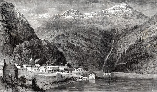La ville minière de Yale en Colombie britannique, 1866