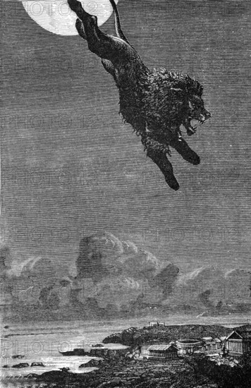 The lion of Nemea being killed by Heracles