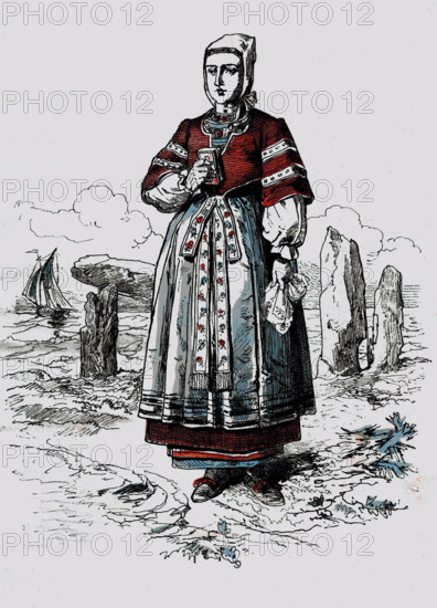 Bretonne du Finistère en costume traditionnel