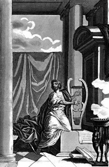 Prophet David playing harp
