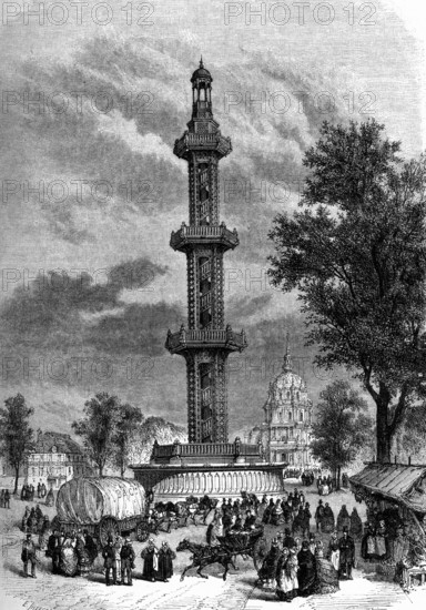 La colonne du puits artésien de Grenelle à Paris - 19e siècle