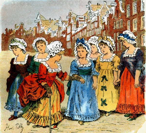 Jeunes filles en promenade