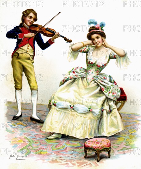 The violin - Chromo Au Bon Marché