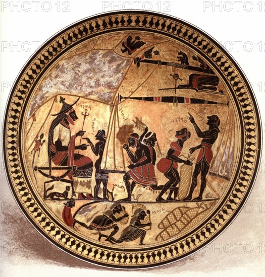 Arcesilas II, king of Cyrène. Greece.