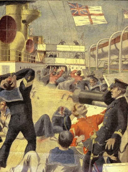 Explosion du navire anglais "Royal Sovereign "