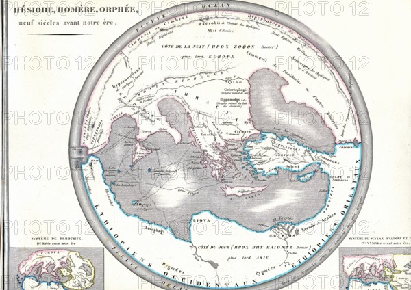 Carte primitive des Grecs, 9 siècles avant notre ère